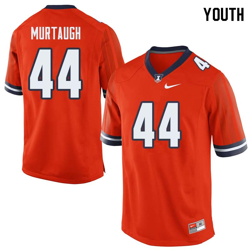 Youth #44 Drew Murtaugh Illinois Fighting Illini College Football Jerseys Sale-Orange